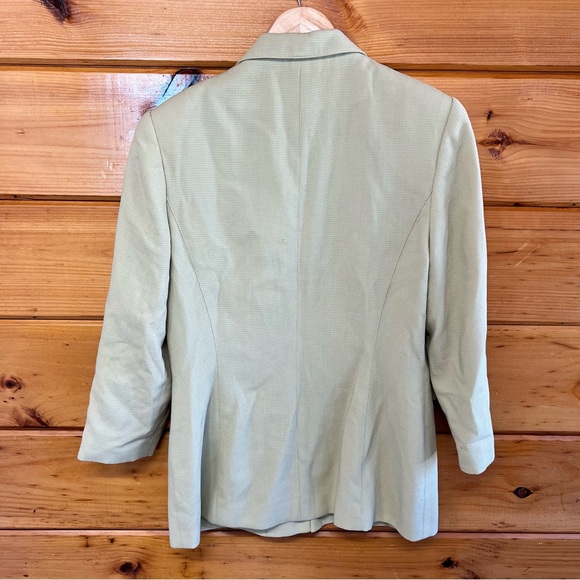 Kasper A.S.L. Light Pistachio Lined Textured Blazer with Multitone Scarf 8 - Picture 4 of 4